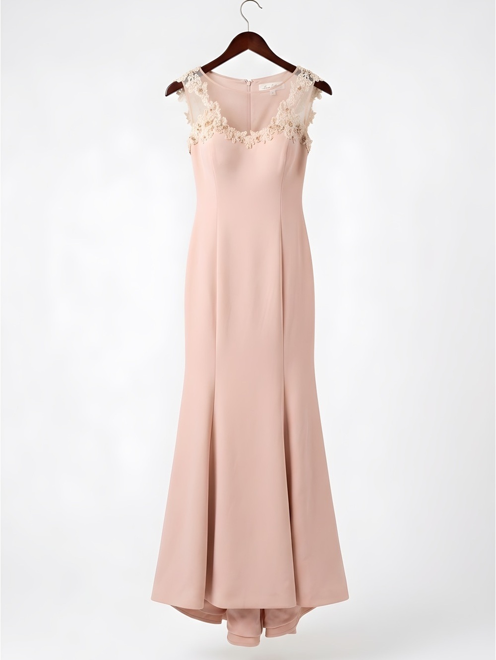 VENUS Blush Maxi Dress with Floral Accents Wedding/Special Occasion